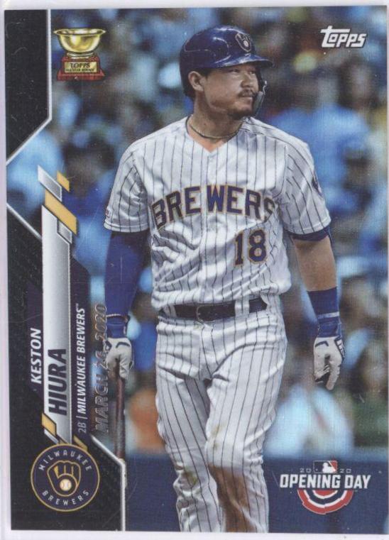 Keston Hiura [Purple Foil] #61 Baseball Cards 2020 Topps Opening Day