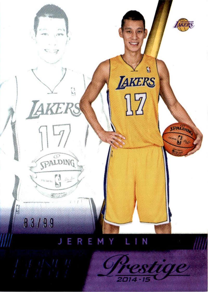 Jeremy Lin [Premium Bonus Shots Blue] #92 Basketball Cards 2014 Panini Prestige