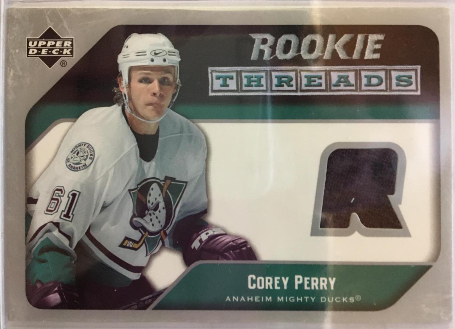 Corey Perry Rookie Corey Perry #RT-CP Prices | 2005 Upper Deck Rookie Threads | Hockey Cards