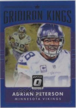 Adrian Peterson [Blue] #21 Football Cards 2016 Panini Donruss Optic Gridiron Kings