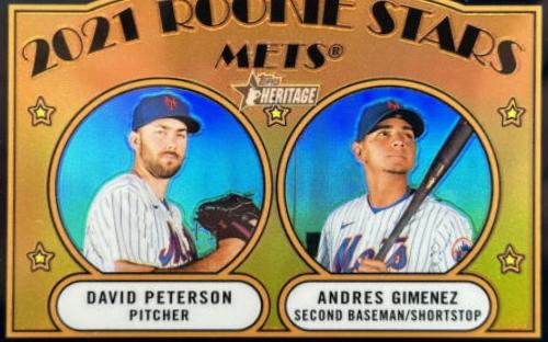 David Peterson, Andres Gimenez [Chrome Black Refractor] #5 Baseball Cards 2021 Topps Heritage