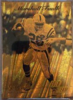 Marshall Faulk #4 Football Cards 1995 Panini Select Certified Gold Team