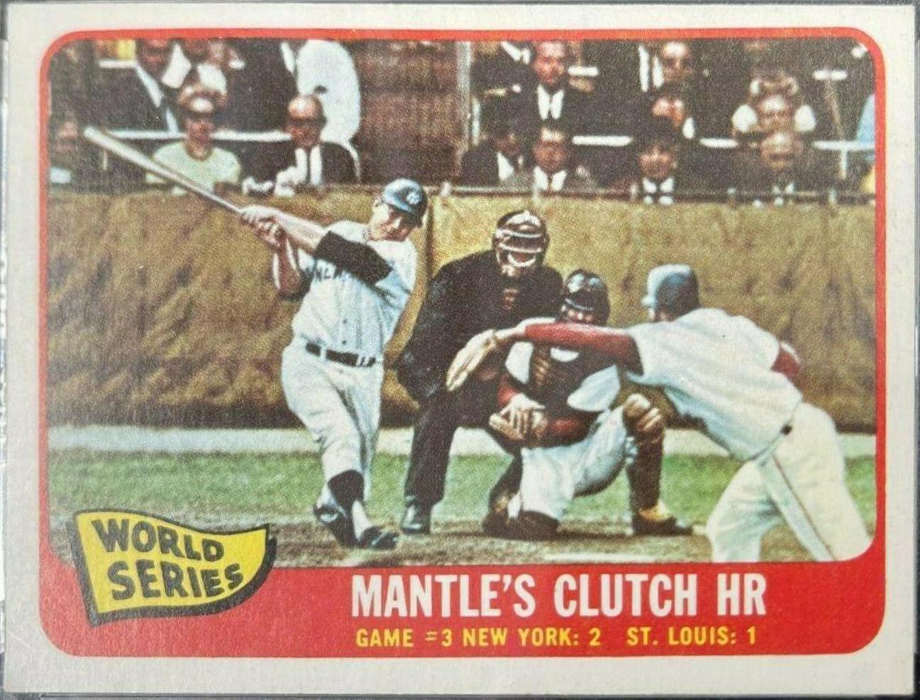 1965 Topps #134 World Series Game 3 Mickey Mantle's Clutch HR PSA 5.5 selling EX+ NYY