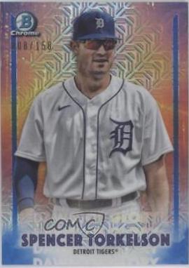 Spencer Torkelson [Blue Refractor] #DG-1 Baseball Cards 2021 Bowman Chrome Mega Box Mojo Dawn of Glory