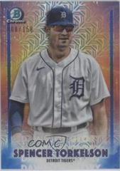 Spencer Torkelson [Blue Refractor] #DG-1 Baseball Cards 2021 Bowman Chrome Mega Box Mojo Dawn of Glory Prices