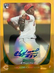 Aroldis Chapman [Autograph Gold Refractor] #197 Baseball Cards 2011 Bowman Chrome Prices