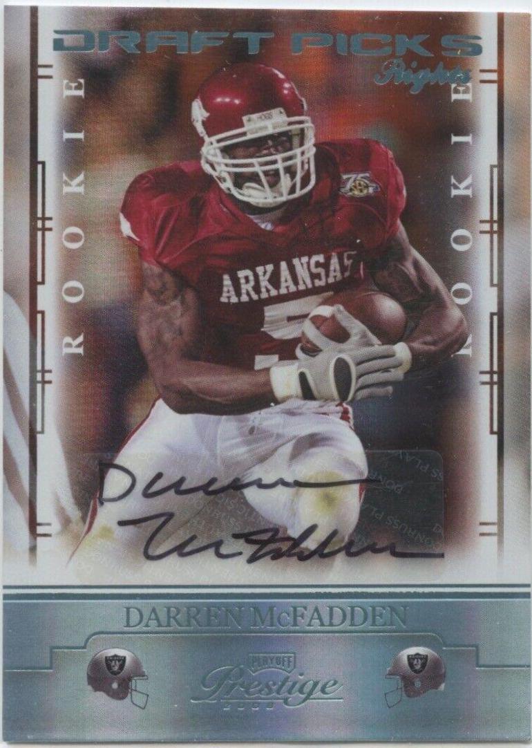 Darren McFadden [Draft Picks Rights Autograph] #124 Football Cards 2008 Playoff Prestige