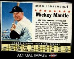 Mickey Mantle [Hand Cut] #4 Baseball Cards 1961 Post Cereal Prices