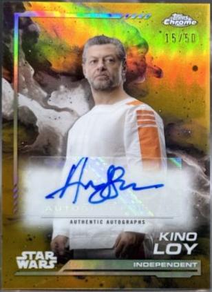 Andy Serkis as Kino Loy [Gold Refractor] #AU-AS Star Wars 2024 Topps Chrome Autograph