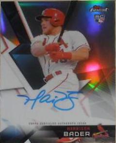 Hb Baseball Harrison Bader #HB Prices | 2018 Topps Finest Autographs | Baseball Cards