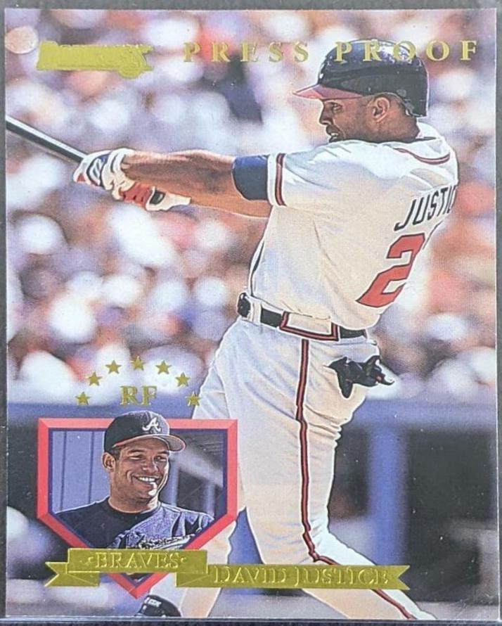 David Justice [Press Proof] #1 Baseball Cards 1995 Donruss