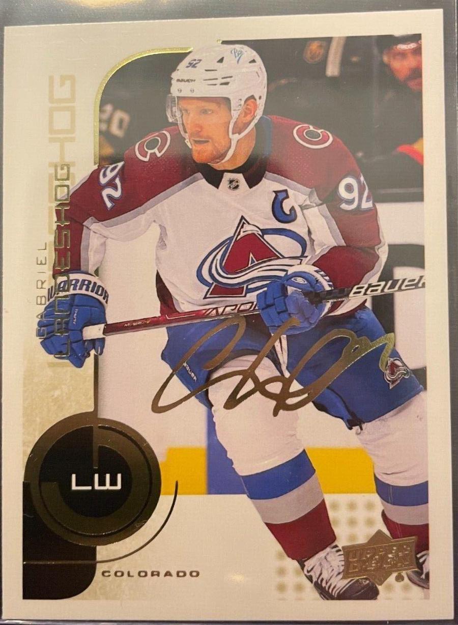 Gabriel Landeskog [Gold Script] 92 Prices 2022 Upper Deck MVP 20th