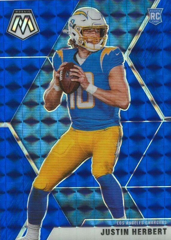 Justin Herbert [Blue Mosaic] #204 Football Cards 2020 Panini Mosaic