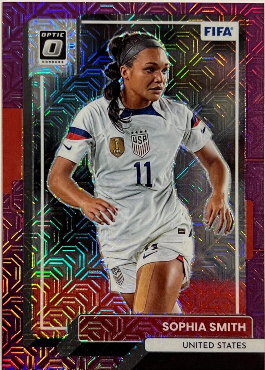 Sophia Smith [Optic Purple Mojo] #129 Soccer Cards 2022 Panini Donruss