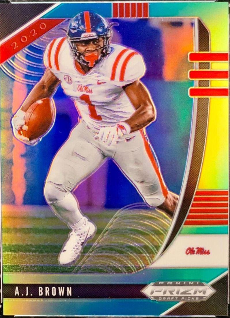 A.J. Brown [Green, Yellow Prizm] #1 Football Cards 2020 Panini Prizm Draft Picks