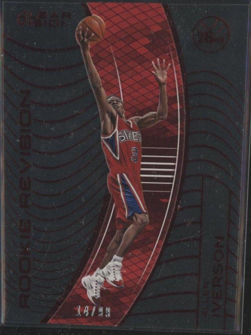 Allen Iverson [Red Jersey Purple] #132 Basketball Cards 2015 Panini Clear Vision