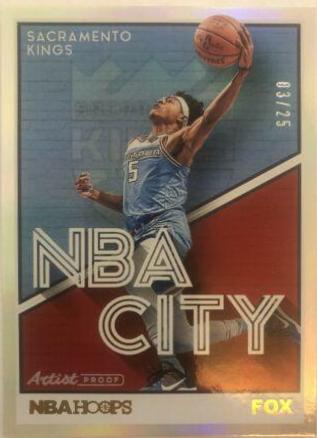 De'Aaron Fox [Artist Proof] #29 Basketball Cards 2019 Panini Hoops NBA City