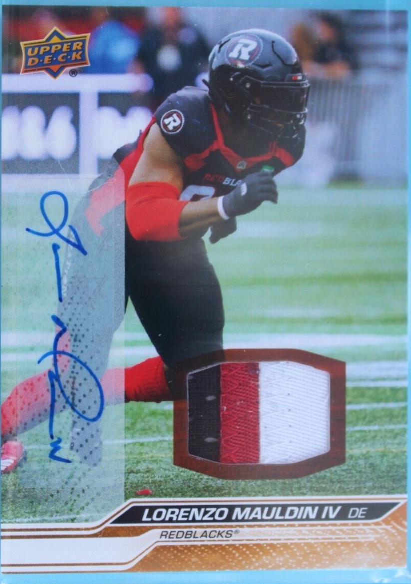 Lorenzo Mauldin IV [Game Patch Autograph] 54 Prices 2024 Upper Deck