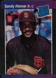 Sandy Alomar Jr. 28 1989 shops Donruss Baseball Card Error