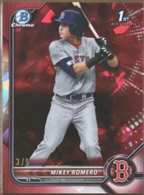 Mikey Romero [Sapphire Red] #BDC-42 Baseball Cards 2022 Bowman Draft Chrome