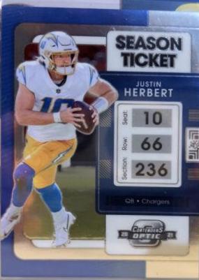 Justin Herbert [Silver] #2 Football Cards 2021 Panini Contenders Optic