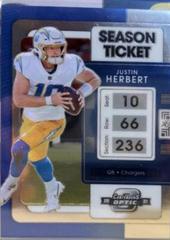 Justin Herbert [Silver] #2 Football Cards 2021 Panini Contenders Optic Prices