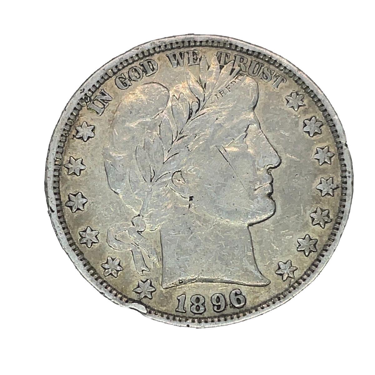 1896 [TYPE 1] Coins Barber Half Dollar