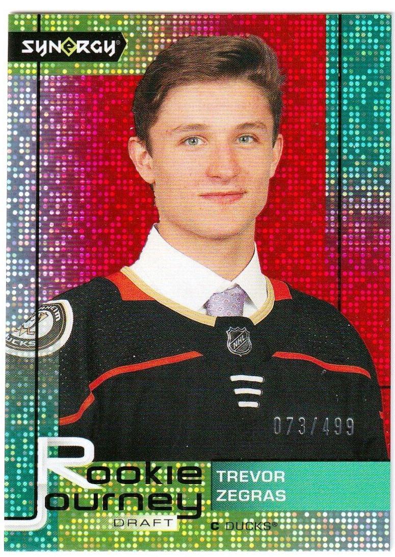 Trevor Zegras [Red] #RJ-10 Hockey Cards 2021 Upper Deck Synergy Rookie Journey Draft