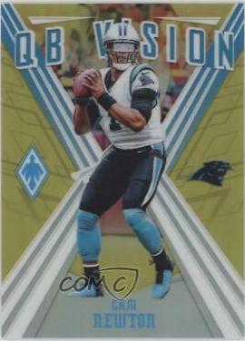 Cam Newton [Yellow] #14 Football Cards 2019 Panini Phoenix QB Vision