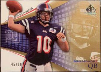 Eli Manning [Gold] #184 Football Cards 2004 SP Game Used