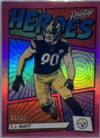 T. J. Watt [Pink] #H-13 Football Cards 2022 Panini Prestige Heroes