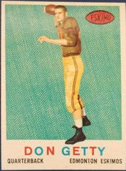 Don Getty #39 Football Cards 1959 Topps CFL Prices