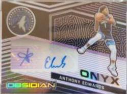 Anthony Edwards [Jersey Autograph Purple] #235 Basketball Cards 2020 Panini Obsidian