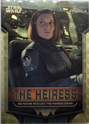 Bo-Katan Rescues The Mandalorian [Superfractor] #TH-6 Star Wars 2024 Topps Chrome The Heiress