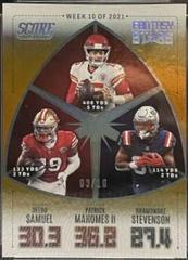 Deebo Samuel, Patrick Mahomes II, Rhamondre Stevenson [First Down] #FS10 Football Cards 2022 Panini Score Fantasy Stars Prices