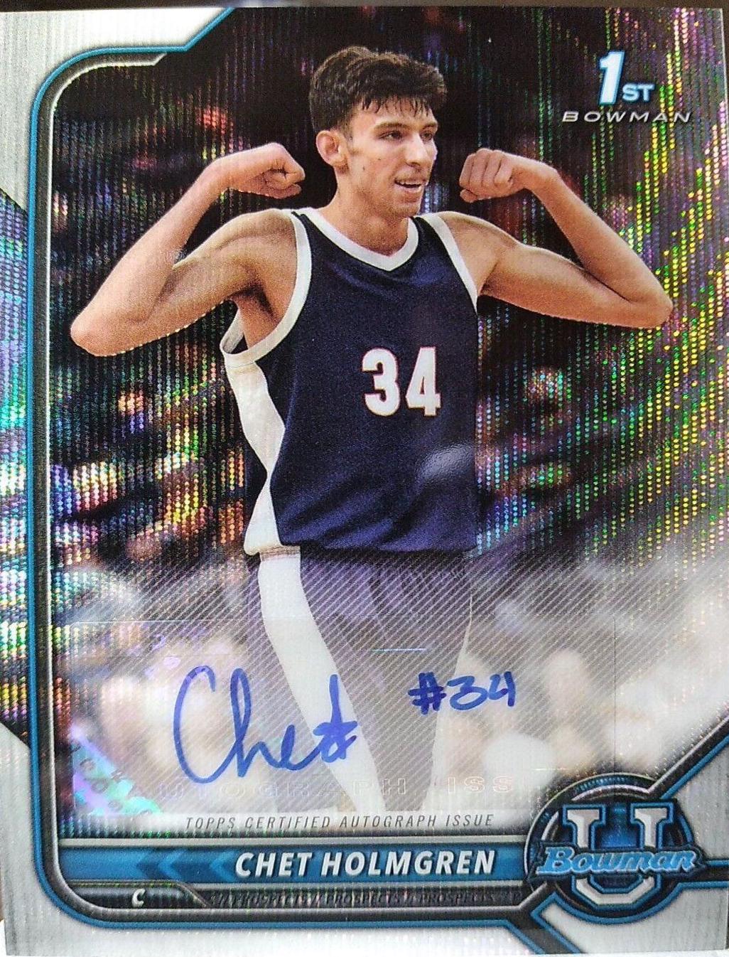 Chet Holmgren [Lava Refractor] #BCPA-CH Basketball Cards 2021 Bowman University Chrome Autographs