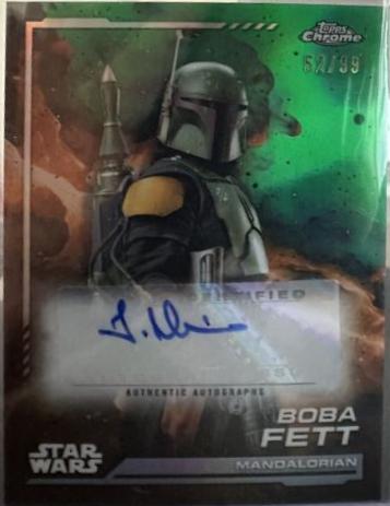 Temuera Morrison as Boba Fett [Kashyyyk Green Refractor] #AU-TM Star Wars 2024 Topps Chrome Autograph