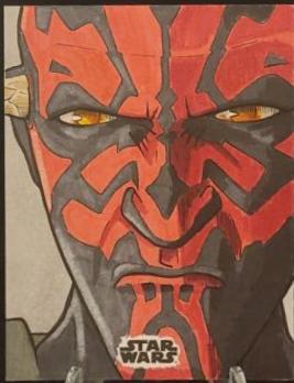 Darth Maul Galaxy 7 [Superfractor] #AM-6 Star Wars 2024 Topps Chrome Galaxy Art of Darth Maul