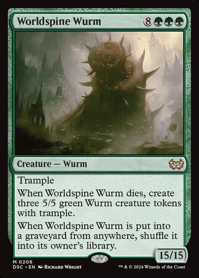 Worldspine Wurm #206 Magic Duskmourn: House of Horror Commander