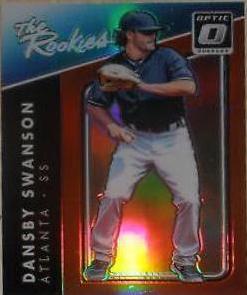 Dansby Swanson [Red] #TR3 Baseball Cards 2017 Panini Donruss Optic the Rookies