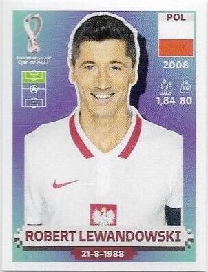 Robert Lewandowski #POL17 Soccer Cards 2022 Panini World Cup Qatar Stickers