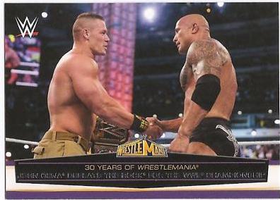 John Cena, The Rock #58 Wrestling Cards 2014 Topps WWE Road to Wrestlemania 30 Years Of