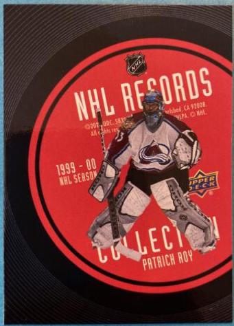 Patrick Roy #RB-11 Hockey Cards 2021 Upper Deck Record Collections