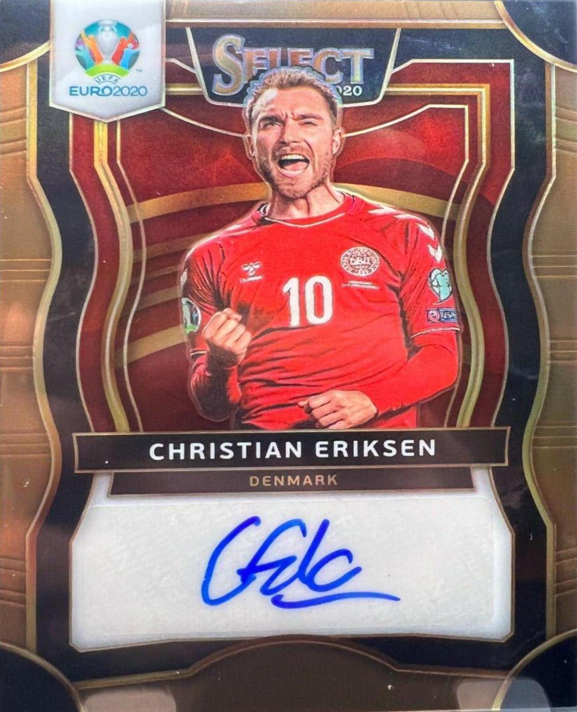 Christian Eriksen [Copper Prizm] #SI-CER Soccer Cards 2020 Panini Select UEFA Euro Signatures