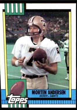 Morten Andersen [Disclaimer Back] #245 Football Cards 1990 Topps