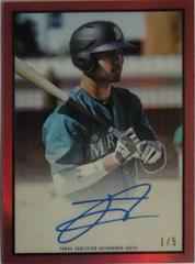 Julio Rodriguez [Autograph Chrome Red Refractor] #JR Baseball Cards 2019 Bowman Heritage Prices