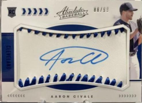 Aaron Civale [Material Signature Blue] #139 Baseball Cards 2020 Panini Absolute