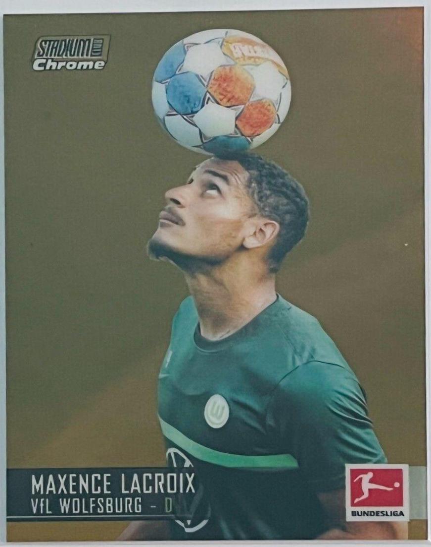 Maxence Lacroix [Gold Refractor] #100 Soccer Cards 2021 Stadium Club Chrome Bundesliga