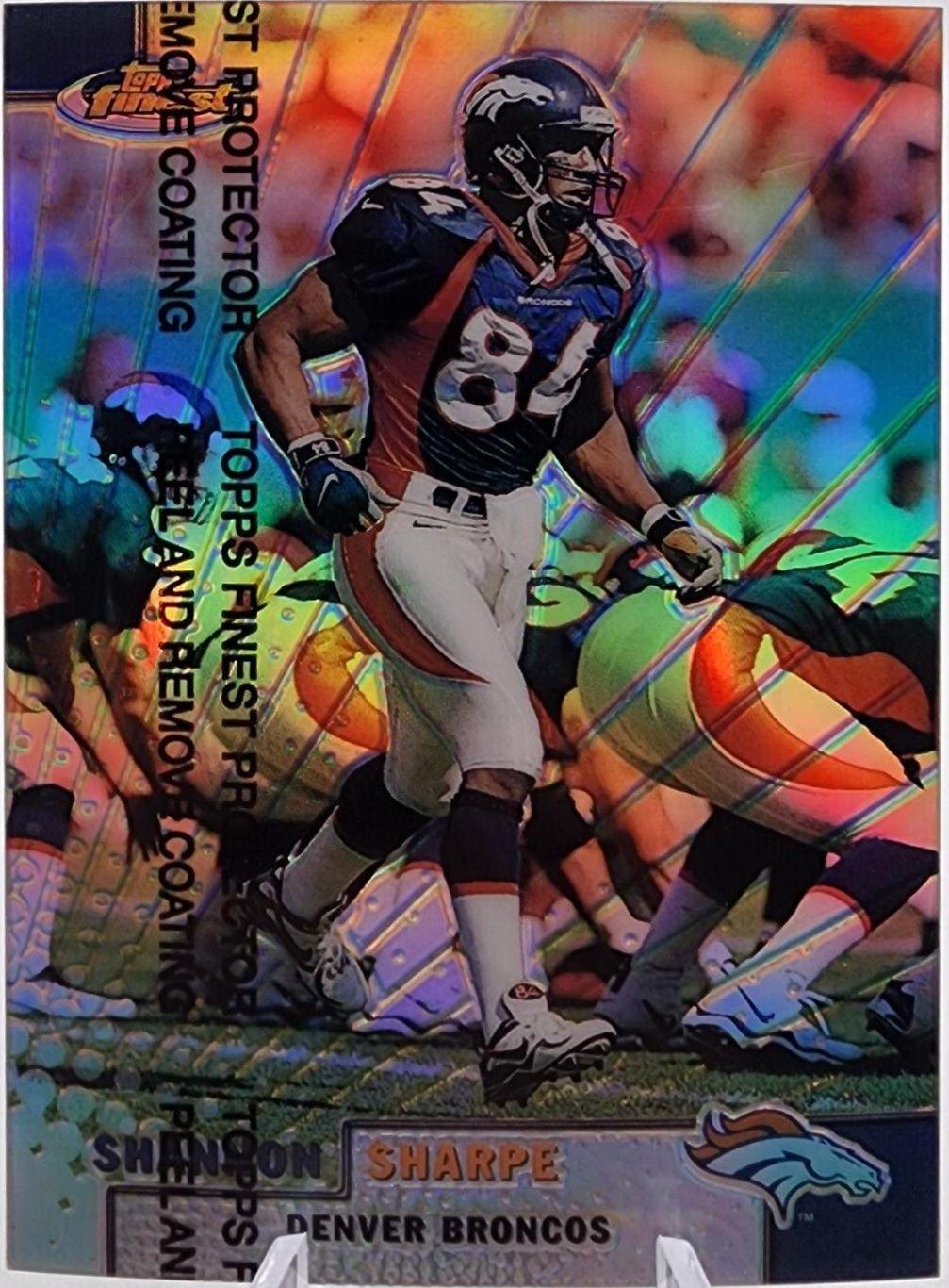 Shannon Sharpe [Refractor,w/ Coating] #4 Football Cards 1999 Topps Finest