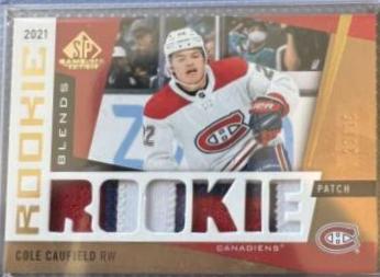 Cole Caufield [Patch] #RB-CC Hockey Cards 2021 SP Game Used Rookie Blends